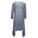 Dames losse maxi jurken ook voor vollere figuren Asymmetrische onderrand met punten Driekwartmouw Ronde hals Lichte polyester stof 7