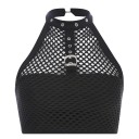 Dames mesh crop top met riem 1