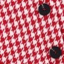 Dames mini rok met volant en zwarte knopen Rood-wit houthakkersmotief Rechte aansluitende bovenkant Polyester met katoen 5
