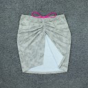 Dames mini rok voor zwemkleding met split aan de voorkant Geraffineerd midden met een koord Volledig bedrukte stof Elastisch polyester 2