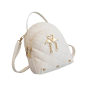 Dames mini rugzak 15 × 7 × 18 cm Gequilted modieuze rugzak van kunstleer Waterdichte lichte accessoire met gouden flamingo's 7