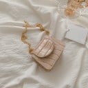 Dames mini tas met slangenleer patroon en gouden ketting Kleine tas met halfronde klep van PU leer en polyester 12 x 9,5 x 5,5 cm 1
