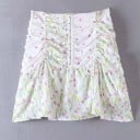 Dames minirok met bloemen en stippen 2