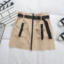 Dames minirok met zakken en riem 6