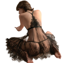 Dames nachthemd kant transparant Sexy effen nachthemd met V-hals Elegante nachtmode van lichte polyester Diverse kleuren 7