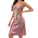 Dames nachthemd met bloemenprint Sexy V-hals met spaghettibandjes Lichtgekleurde pyjama top van zachte polyester 12