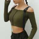 Dames off-shoulder crop top B76 8