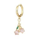 Dames oorbel ring met fruit hanger Kleurrijke zirkonia's Gouden kleur Sieradenmetaal Klein hangend sieraad voor elke dag 6