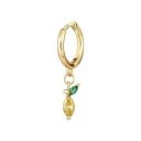 Dames oorbel ring met fruit hanger Kleurrijke zirkonia's Gouden kleur Sieradenmetaal Klein hangend sieraad voor elke dag 7