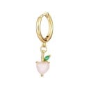 Dames oorbel ring met fruit hanger Kleurrijke zirkonia's Gouden kleur Sieradenmetaal Klein hangend sieraad voor elke dag 8