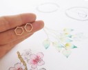 Dames oorbellen hexagon J1137 1