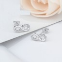 Dames oorbellen infinity stenen 3