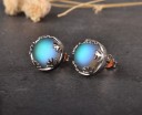 Dames oorbellen met blauwe kristal 3