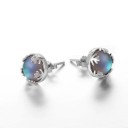 Dames oorbellen met blauwe kristal 5