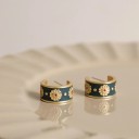 Dames oorbellen met bloemen J156 2