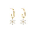 Dames oorbellen met een bloem G709 1