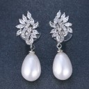 Dames oorbellen met parels en zirkonen 1