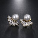 Dames oorbellen met parels en zirkonen 2