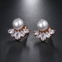 Dames oorbellen met parels en zirkonen 6