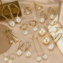 Dames oorbellen met parels G857 1