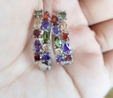 Dames oorbellen met stenen R34 6