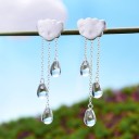 Dames oorbellen met wolken en druppels 4