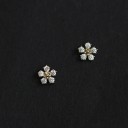 Dames oorstekers bloemen met zirkonen G641 2