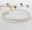 Dames open armband met bladeren P128 2