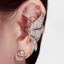Dames opvallende oorbel die het hele oor omarmt Decoratieve oorhanger met zirkonia en imitatieperlen Sieraden van bijouteriekoper Motieven 12