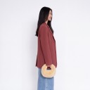 Dames Oversize Blazer Verlengde Losse Pasvorm Revers Knoopsluiting Zakjes Polyester en Katoen Voor Werk en Stad 12