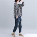 Dames oversize sweatshirt met patroon Losse pasvorm met verlaagde schouders Ronde hals Lange mouwen Polyester met katoen en spandex 4