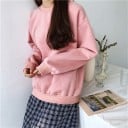 Dames oversized sweater zonder capuchon met ronde hals Verlaagde schouders Lange mouwen met ribgebreide manchetten Katoen en polyester 6