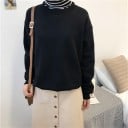 Dames oversized sweater zonder capuchon met ronde hals Verlaagde schouders Lange mouwen met ribgebreide manchetten Katoen en polyester 3