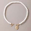 Dames parelketting met hanger D174 5