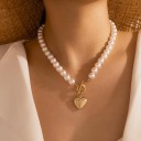 Dames parelketting met hanger D174 4