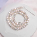Dames parelketting met strass steentjes 1