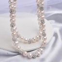 Dames parelketting met strass steentjes 2