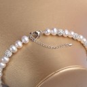 Dames parelketting met strass steentjes 4