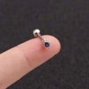 Dames piercingoorbel voor het kraakbeen van het oor Rechte staaf met bolletje Kleine versiering met glinsterende zirconia Sieradenmetaal Fijn 19
