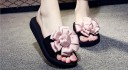 Dames platform pantoffels met bloem 8
