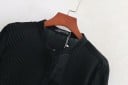 Dames plissé blouse met lange voluminieuze mouw Staander Knoopsluiting Klassieke ruime pasvorm Aangenaam materiaal polyamide 4