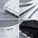 Dames plissé mini rok met ruitpatroon Gestructureerde stof met glinsterende draadjes Rits en voering Polyester en acryl 5