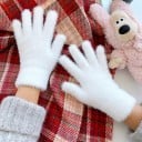 Dames pluche winterhandschoenen Fluweelzachte handschoenen Universele maat Warme verwarmende handschoenen voor de winter Elegante comfortabele 4