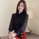 Dames polkadot shirt met lange mouwen 2