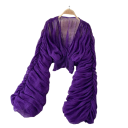 Dames polopr transparante blouse Universele maat V-hals Lange mouwen Rimpeling Elastiek in de taille Elegant 14