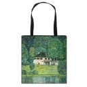 Dames polyester tas met full-color print van kunstschilderkunst in art nouveau stijl Zwarte hengsels van 30 cm lang Vlakke vorm 33,5 x 34,5 cm 8