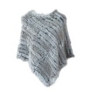 Dames poncho van konijnenbont P2257 2