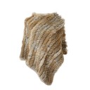 Dames poncho van konijnenbont P2257 3
