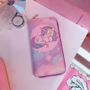 Dames portemonnee met rits met een eenhoornprint Langwerpige vorm Speelse kleurrijke motieven Materiaal PU leer en polyester Afmetingen 20 x 10 x 7