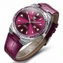 Dames quartz horloge Luxe met stenen en datum Glanzende wijzers Waterdicht 30 m Kast 35 mm Leren band Voor elke dag en voor speciale 3
